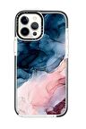 iPhone 12 Pro Casetify Renkli Mermer Desenli Anti Shock Premium Silikonlu Siyah Kenar Detaylı Telefon Kılıfı