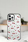 iPhone 13 Pro Kiraz Desenli Casetify Darbe Emci Silikonlu Telefon Kılıfı