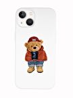 iPhone 14 Plus Uyumlu Teddy Bear Desenli Premium Silikonlu Lansman Telefon Kılıfı