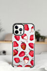 iPhone 14 Pro Max Çikolatalı Çilekler Desenli Casetify Darbe Emci Silikonlu Telefon Kılıfı