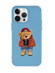 iPhone 14 Pro Max Uyumlu Teddy Bear Desenli Premium Silikonlu Lansman Telefon Kılıfı
