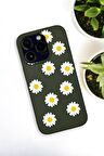 iPhone 14 Pro Max Uyumlu Bahar Papatyalarır Desenli Premium Silikonlu Haki Lansman Telefon Kılıfı
