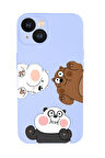 iPhone 13 Uyumlu Cute Animals Desenli Kamera Korumalı Premium Silikonlu Telefon Kılıfı