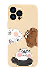 iPhone 13 Pro Uyumlu Cute Animals Desenli Kamera Korumalı Premium Silikonlu Telefon Kılıfı