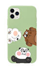 iPhone 11 Pro Max Uyumlu Cute Animals Desenli Premium Silikonlu Telefon Kılıfı