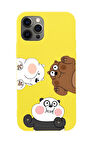 iPhone 12 Pro Max Uyumlu Cute Animals Desenli Premium Silikonlu Telefon Kılıfı