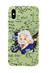 iPhone XS Einstein In Formula Desenli Premium Silikonlu Telefon Kılıfı