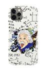 iPhone 12 Pro Einstein In Formula Desenli Premium Silikonlu Telefon Kılıfı