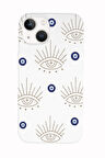 iPhone 14 Uyumlu Evil Eye Desenli Premium Silikonlu Telefon Kılıfı