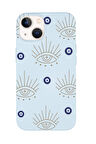 iPhone 14 Uyumlu Evil Eye Desenli Premium Silikonlu Telefon Kılıfı