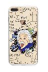 iPhone 8 Plus Einstein In Formula Desenli Premium Şeffaf Silikon Kılıf