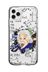 iPhone 11 Pro Einstein In Formula Desenli Premium Şeffaf Silikon Kılıf
