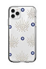 iPhone 11 Pro Uyumlu Evil Eye Desenli Premium Şeffaf Silikon Kılıf 