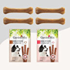 15cm Naturel 4lü Press Kemik + 3lü Stick Ödül 2 Paket