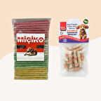 100Lü Renkli Munchy Köpek Ödülü + Tavuklu Lokmalık Munchy 6cm 12Li