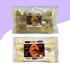 12Cm Beyaz ve Naturel Press Çiğneme Kemiği 2x2Li Paket (4 Adet)