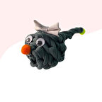 Çıngıraklı Örme Kedi Oyuncağı 9Cm Gri