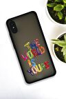 Xiaomi Redmi 9A Uyumlu The World Desenli Buzlu Şeffaf Lüx Telefon Kılıfı