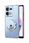 Xiaomi Redmi Note 13 Pro 4G Uyumlu Keyifli Astronot Desenli Premium Silikonlu Şeffaf Telefon Kılıfı