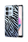 Xiaomi Redmi Note 13 Pro 4G Uyumlu Zebra Pattern Premium Silikonlu Şeffaf Telefon Kılıfı