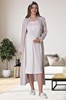 Mecit 6006 Kadın Hamile Lohusa Pembe Sabahlık Gecelik Takımı