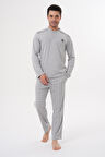 Mecit 2982 Gri Büyük Beden Uzun Kollu Erkek Pijama Takımı