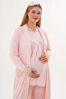 Mecit 6330 Pudra Sabahlıklı Lohusa Pijama Takımı