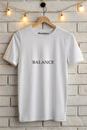 BALANCE BASKILI BİSİKLET YAKA KISA KOLLU UNISEX TİŞÖRT