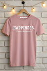 Happiness Baskılı Unisex Oversize Tişört