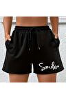 Unisex Smile Yazılı Şort