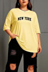 Büyük Beden New York Baskılı Unisex Oversize Tişört