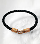 ERKEK DERİ BİLEKLİK ALTIN KAPLAMA BİLEKLİK