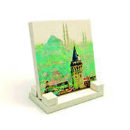 Galata Kulesi ve Süleymaniye CamiiBaskılı MDF Masaüstlük