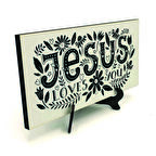 “İsa seni seviyor.” Baskılı MDF Masaüstlük