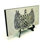 Haçlı Kral Tacı Motifi Baskılı MDF Masaüstlük