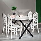 Matrix Maxima Beyaz & Venüs Beyaz Mutfak Masa Takımı