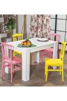 Arda / Miray Mutfak Masa Takımı 4 Sandalye 1 Masa - Sarı/Pembe
