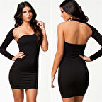 TP100833 Asimetrik Mini Elbise