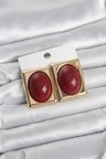 Bordo Kare Model Vintage Gold Renk Kadın Küpe TJ-BKP11673