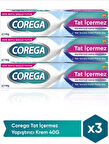 Corega Gün Boyu Güçlü Tutuş Diş Protez Yapıştırıcı Tat İçermez Krem 40 gr 3 Adet