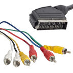 Scart 6 Rca Stereo Standart 1.5 Metre Kablo
