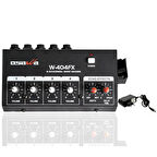 Osawa Mikrofon Giriş-1 Line Çıkış Eko Lu 4 Kanal 20 Db Adaptörlü Mini Mikrofon Çoğaltıcı W-404fx