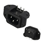 Ic-212c C14 Power Soket Erkek Kulaklı 90'c Pcb