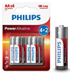 Philips LR6P6BP/10 Power Alkalin 4+2 AA Kalem Pil 6'lı