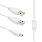 USB 2 X Erkek-Mini USB 5 Pin (2.0V) 1.5 Metre Kablo