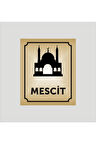 Mescit Yazılı Kapı Levhası 10*12 Cm Alüminyum Gold Levha