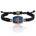 925 Ayar Gümüş Tuğralı Makrome Erkek Bileklik