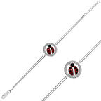 925 Ayar Gümüş Uğur Böceği Bileklik