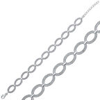 925 Ayar Gümüş Oval Taşlı Bileklik