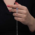 925 Ayar Gümüş Nazarlı Sonsuzluk Kadın Bileklik